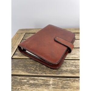 Bosca Leather Organizer Planner Binder Brown Hand Stained Hide USA